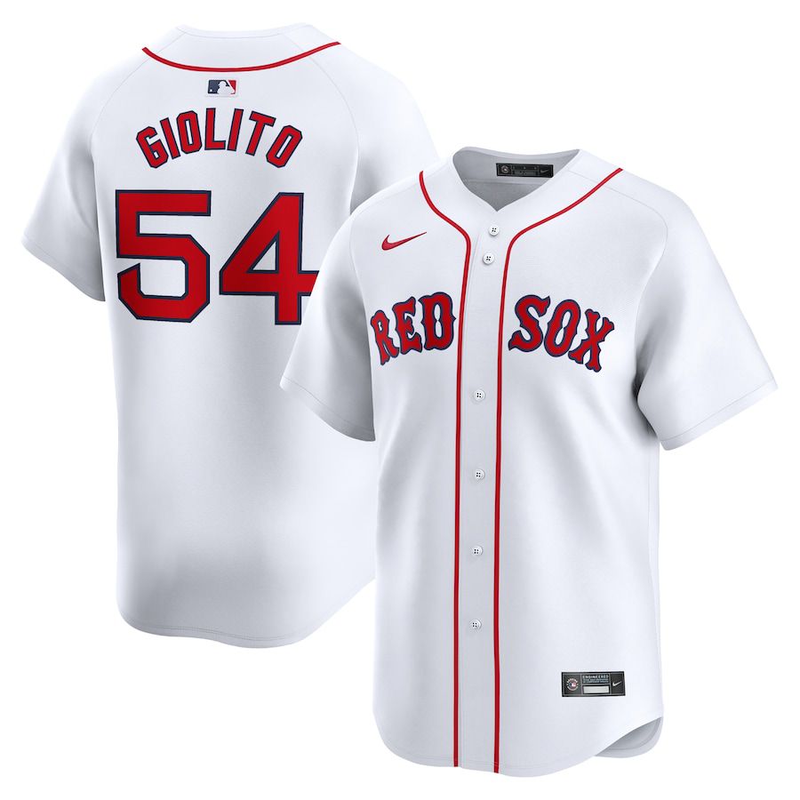 Men Boston Red Sox 54 Lucas Giolito Nike White Home Limited Player MLB Jersey